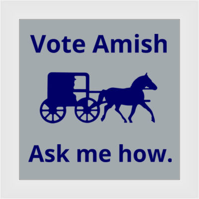 Vote Amish -  4 inch Contour Die Cut Full Color Sticker Decal Label (5-Pack) Thumbnail