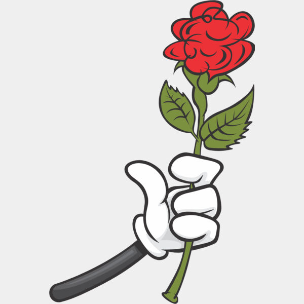 Cartoon Hand Giving Rose Flower 1 Thumbnail