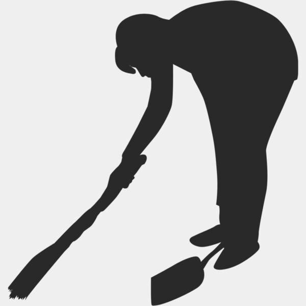 Housekeeper Sweeping Broom Silhouette 5 Thumbnail