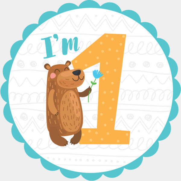 One Birthday Animal Bear Number 2 Thumbnail