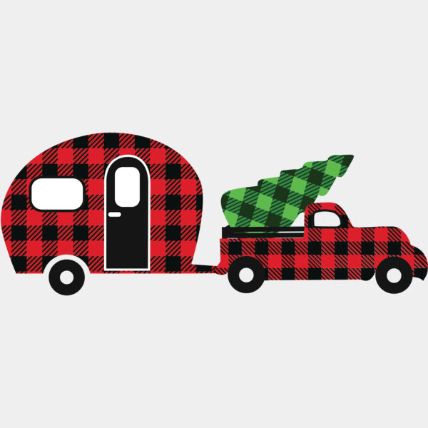 Christmas Tree Trucker Camper Plaid 1 Thumbnail